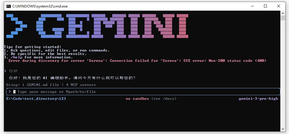 Gemini 对话测试